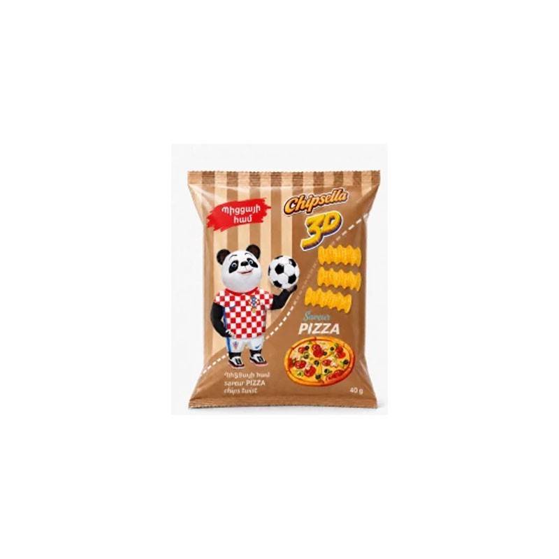 CHIPSELLA 3D – Chips 3D Twist saveur PIZZA – 40 g x24 paquets