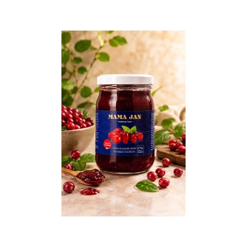 MAMA JAN – Confiture de CORNOUILLE avec morceaux de fruits – 670 g x12 bocaux